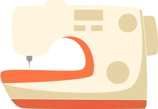 Sewing machine, illustration, vector on white background.