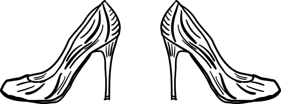 Ladies heels, illustration, vector on white background.