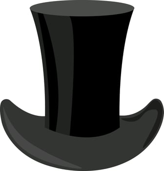 Black hat, illustration, vector on white background.