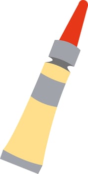 Glue in tube, illustration, vector on white background.