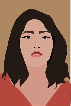 Picture of woman, illustration, vector on white background.