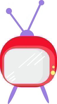 Old TV, illustration, vector on white background.