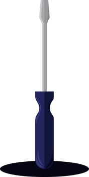 Blue screwdriver, illustration, vector on white background.