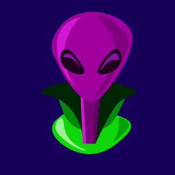 Purple NLO, illustration, vector on white background.