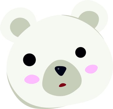 Cute polar bear, illustration, vector on white background.