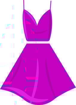 Pink dress, illustration, vector on white background.