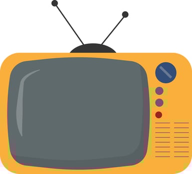 Retro TV, illustration, vector on white background.