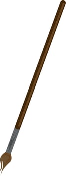 Small paint brush, illustration, vector on white background.