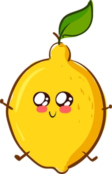 Cute lemon, illustration, vector on white background.