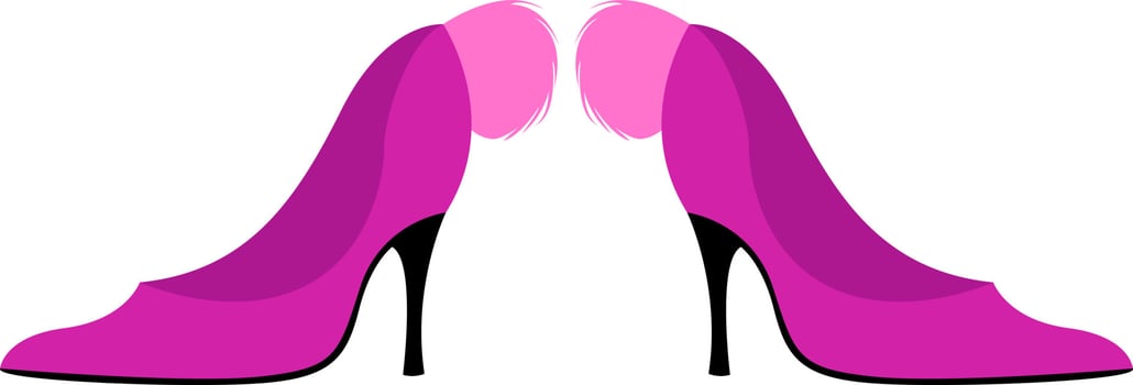 Pink woman shoes, illustration, vector on white background.