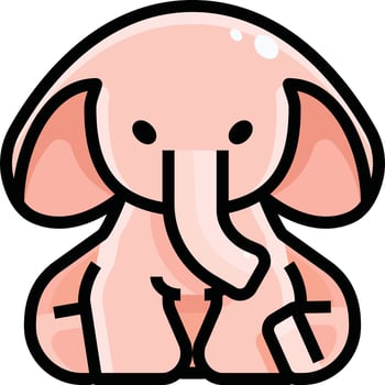 Pink elephant, illustration, vector on white background.
