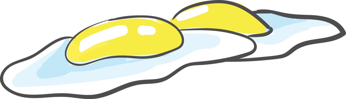 Breakfast egg, illustration, vector on white background.