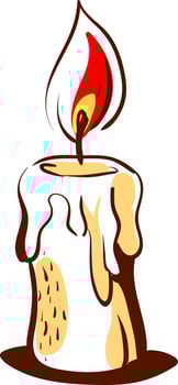 Decorative candle, illustration, vector on white background.