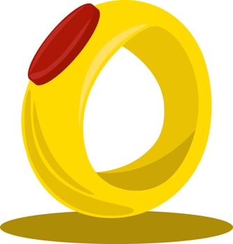 Golden ring, illustration, vector on white background.