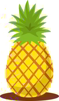 Fresh pineapple, illustration, vector on white background.
