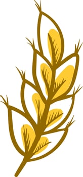 Wheat drawing, illustration, vector on white background.