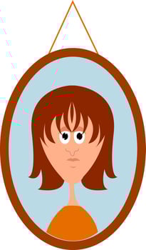 Female portrait, illustration, vector on white background.