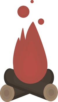 Bonfire, illustration, vector on white background.