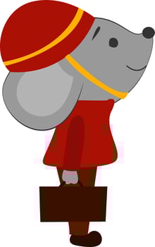 Mouse footman, illustration, vector on white background.