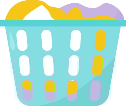 Laundry basket, illustration, vector on white background.