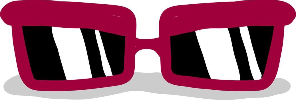 Pink sunglasses, illustration, vector on white background.