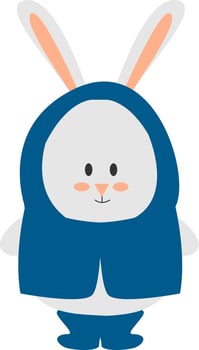Rabbit in jacket, illustration, vector on white background.