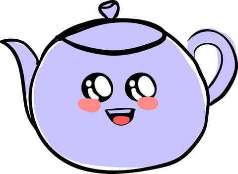 Cute tea pot, illustration, vector on white background.