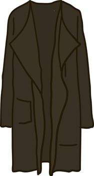 Brown coat, illustration, vector on white background.