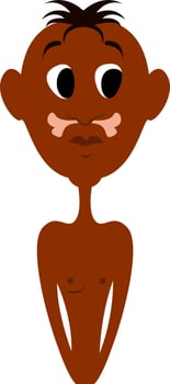 Young savage, illustration, vector on white background.