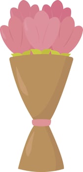 Pink flowers, illustration, vector on white background.