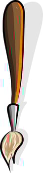 Paint brush, illustration, vector on white background.