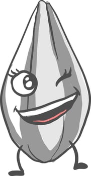 Sunflower seed smiling, illustration, vector on white background.