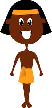 Egyptian man, illustration, vector on white background.