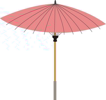 Chinese umbrella, illustration, vector on white background.