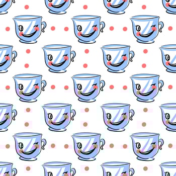 Coffee cup pattern, illustration, vector on white background.