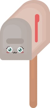 Mail box, illustration, vector on white background.