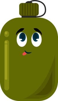 Military bottle, illustration, vector on white background.