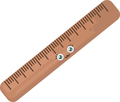 Cute ruler, illustration, vector on white background.