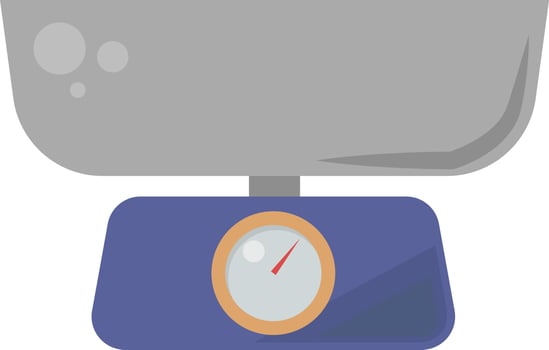 Blue scale, illustration, vector on white background.