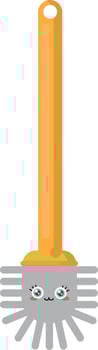 Toilet cleaning brush, illustration, vector on white background.