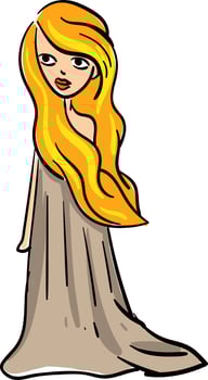 Aphrodite God, illustration, vector on white background