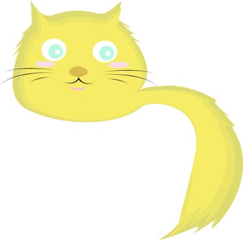 Yellow cat, illustration, vector on white background