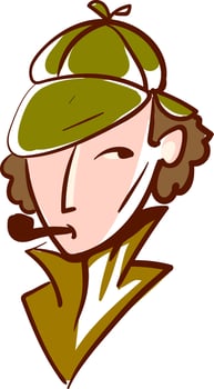 Female detective, illustration, vector on white background