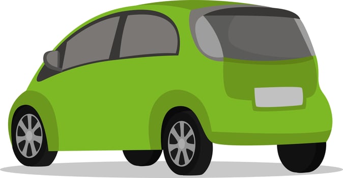 Green car, illustration, vector on white background