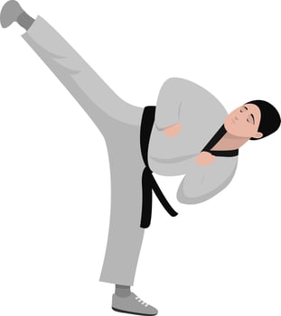 Karate kid, illustration, vector on white background