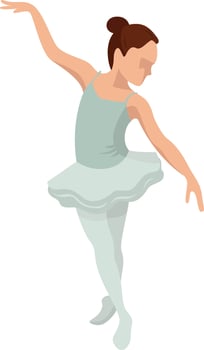 Little ballerina, illustration, vector on white background