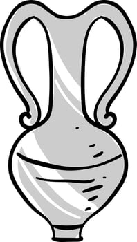 Long metallic vase, illustration, vector on white background