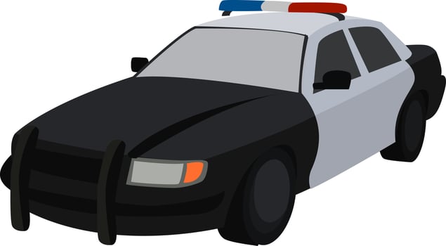 Police car, illustration, vector on white background