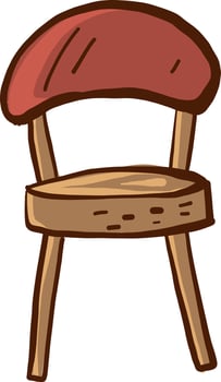 Short chair, illustration, vector on white background