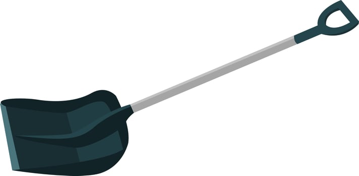 Blue snow shovel, illustration, vector on white background